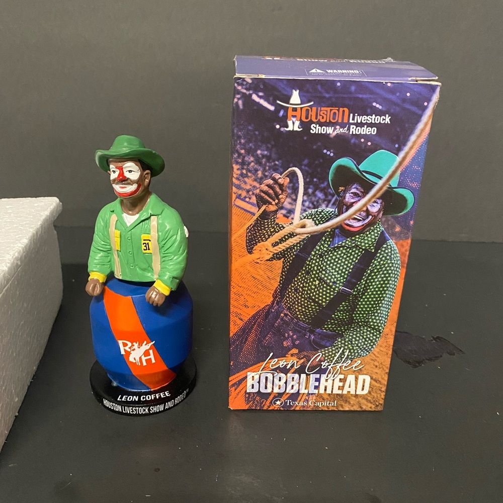 HLS & R Limited Edition Leon Coffee Bobblehead Rodeo Clown Professional Cowboy.